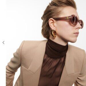 CELINE Triomphe 01 Sunglasses In Acetate BROWN CRYSTAL